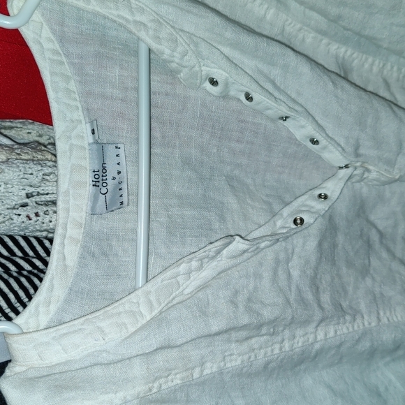 Hot cotton white linen blouse - Picture 6 of 6